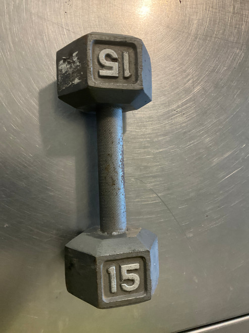 Vist Large View of Product Image Which is Used Hex Dumbbell (Each) 15 lb