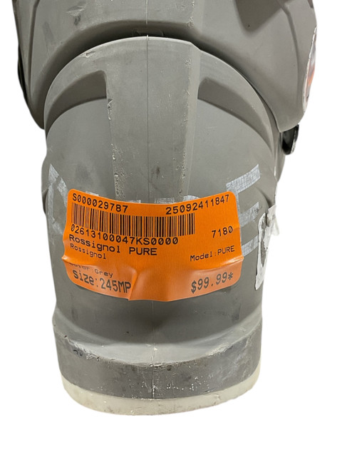 Used Rossignol PURE Mens DH Ski Boot Grey 245 MP - M06.5 - W07.5 11847-S000029787 Vist Large View of Product Image Which is Used Rossignol PURE Mens DH Ski Boot Grey 245 MP - M06.5 - W07.5