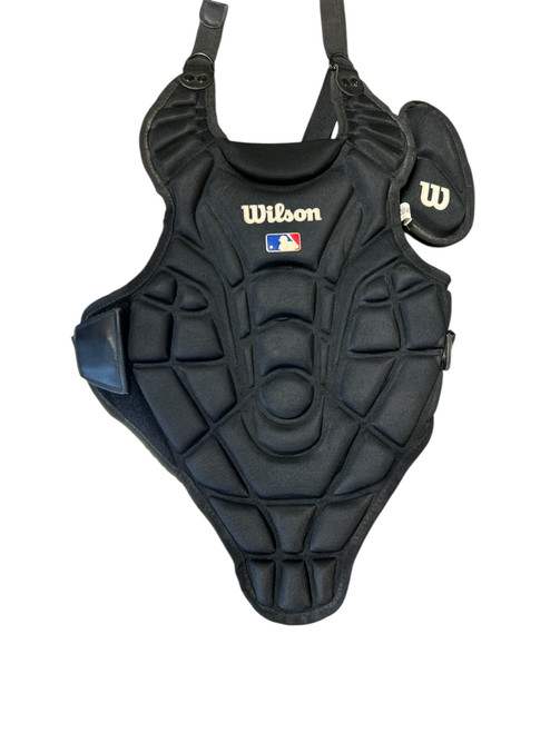 Vist Large View of Product Image Which is Used Wilson Catchers Chest Protector Black Junior