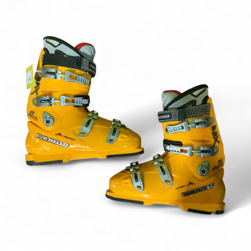 Used DALBELLO PRX Mens DH Ski Boot Yellow 290 MP - M11 - W12 11873-S000215558 Vist Large View of Product Image Which is Used DALBELLO PRX Mens DH Ski Boot Yellow 290 MP - M11 - W12