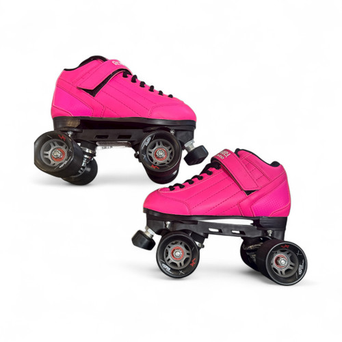 Used RollerDerby ELITE STOMP 5 Junior Roller Quad Skates Pink Junior 04 11873-S000215913 Vist Large View of Product Image Which is Used RollerDerby ELITE STOMP 5 Junior Roller Quad Skates Pink Junior 04