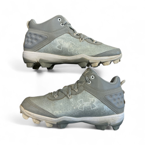 Vist Large View of Product Image Which is Used Under Armour BB/SB Cleats Grey Junior 04.5