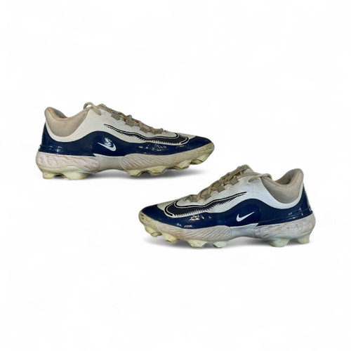 Vist Large View of Product Image Which is Used Nike REACT BB/SB Cleats Navy And White Senior 11.5