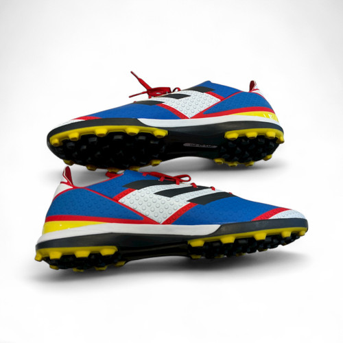 Vist Large View of Product Image Which is Used Adidas Soccer Turf Shoes White/Royal/Red Senior 12
