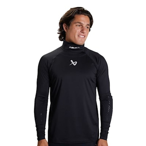 Vist Large View of Product Image Which is New Bauer Senior MD Long Sleeve NECKPROTECT Hockey Neck Guard Shirt