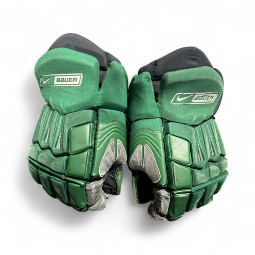 Vist Large View of Product Image Which is Used Bauer SUPREME ONE90 Senior Gloves Black And Green 14"