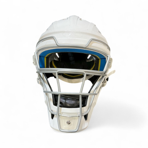 Vist Large View of Product Image Which is Used Rawlings Catchers Helmet w/Mask White One Size