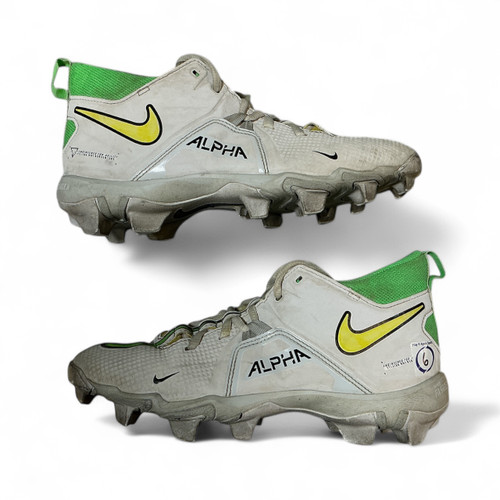 Vist Large View of Product Image Which is Used Nike ALPHA FASTFLEX Adult FB Cleats White And Green Senior 6