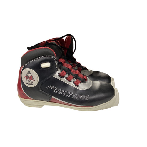 Vist Large View of Product Image Which is Used Fischer Boys SNS XC Ski Boots Black W 05-05.5 / JR 03.5-04