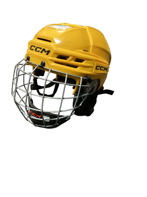 Vist Large View of Product Image Which is Used CCM TACKS 910 S Helmet Cage Combo Yellow SM