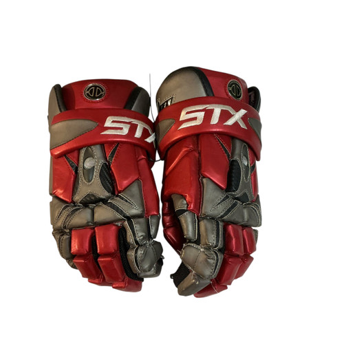 Vist Large View of Product Image Which is Used STX I PRO Lacrosse Gloves Mens Red 13"
