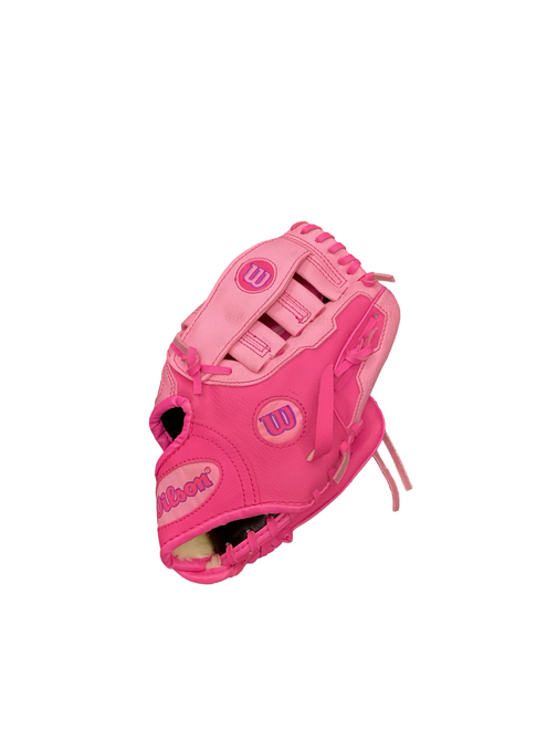 Vist Large View of Product Image Which is Used Wilson A300 BB/SB Glove T-ball Pink 9 1/2"