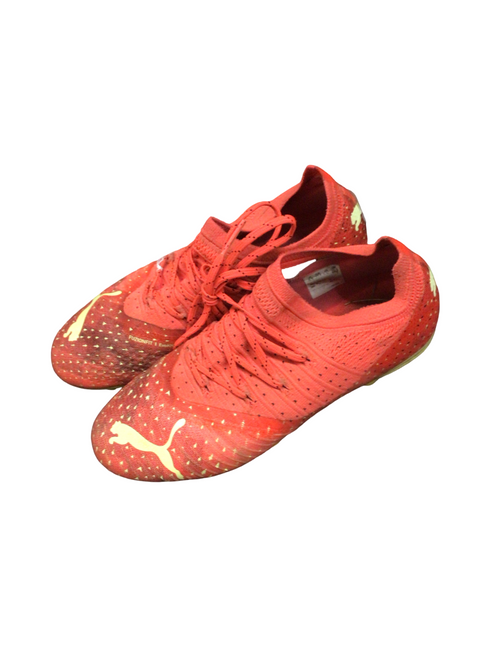 Vist Large View of Product Image Which is Used Puma Soccer Cleats Orange Senior 5.5