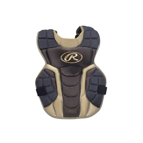 Vist Large View of Product Image Which is Used Rawlings CPR2N-YOUTH Catchers Chest Protector Navy Blue Youth