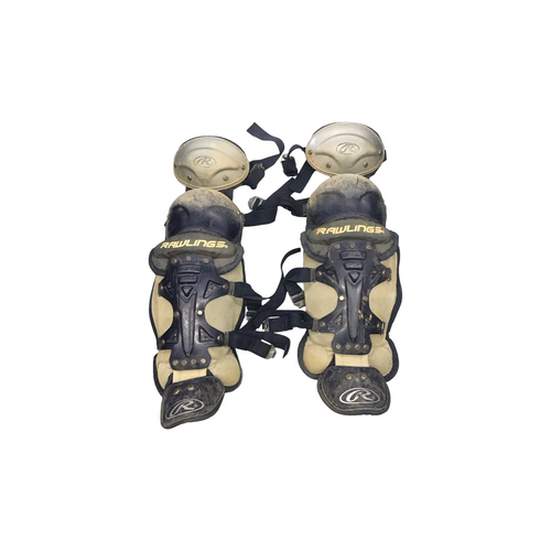 Vist Large View of Product Image Which is Used Rawlings BEBS15 Catchers Leg Guards Navy Blue Youth