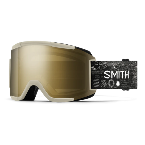 Vist Large View of Product Image Which is New Smith Squad 2026 Snow Goggles- Space Invader/ChromaPop Sun Black Gold Mirror Lens