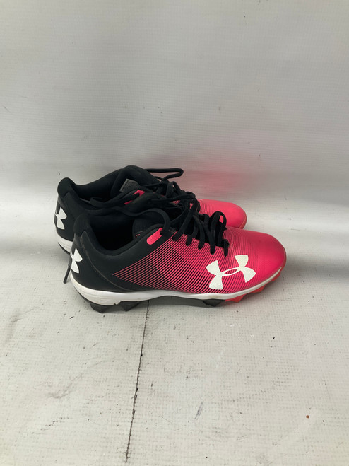 Vist Large View of Product Image Which is Used Under Armour BB/SB CLEATS BB/SB Cleats Pink And Black Junior 03.5