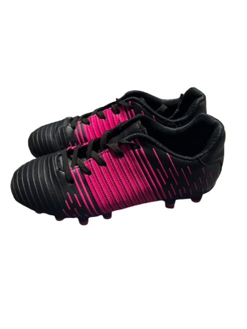 Used JUNIOR SOCCER CLEATS JNR 2.0 Soccer Cleats Black And Pink Junior 02 11843-S000018504 Vist Large View of Product Image Which is Used JUNIOR SOCCER CLEATS JNR 2.0 Soccer Cleats Black And Pink Junior 02