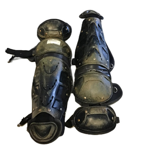 Vist Large View of Product Image Which is Used All-Star LG912LS Catchers Leg Guards Black Youth