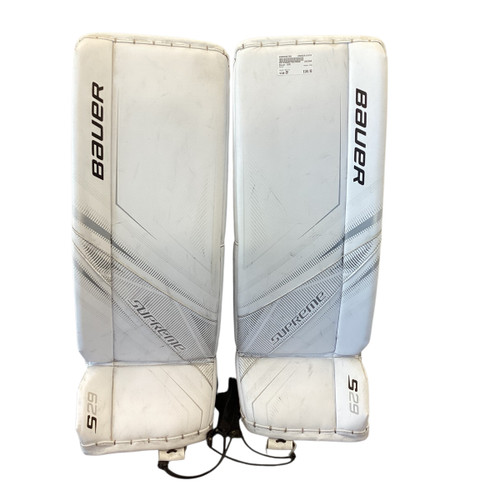 Vist Large View of Product Image Which is Used Bauer S29 Goalie Leg Pads Inter White SM