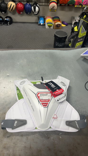 Vist Large View of Product Image Which is New Maverik M5 Lacrosse Shoulder Pads White LG