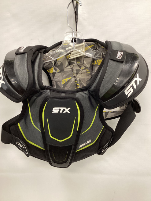Vist Large View of Product Image Which is Used STX STALLION 200 LINER Lacrosse Shoulder Pads Grey MD