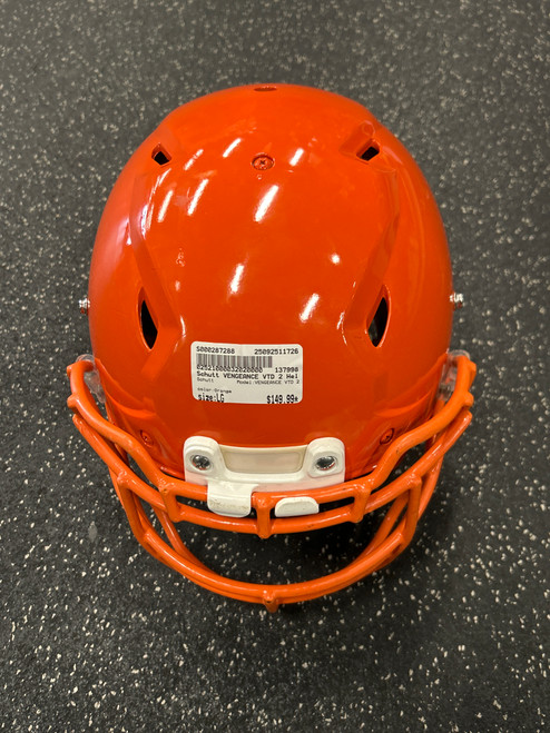 Used Schutt VENGEANCE VTD 2 FB Helmet Orange LG 11726-S000287288 Vist Large View of Product Image Which is Used Schutt VENGEANCE VTD 2 FB Helmet Orange LG