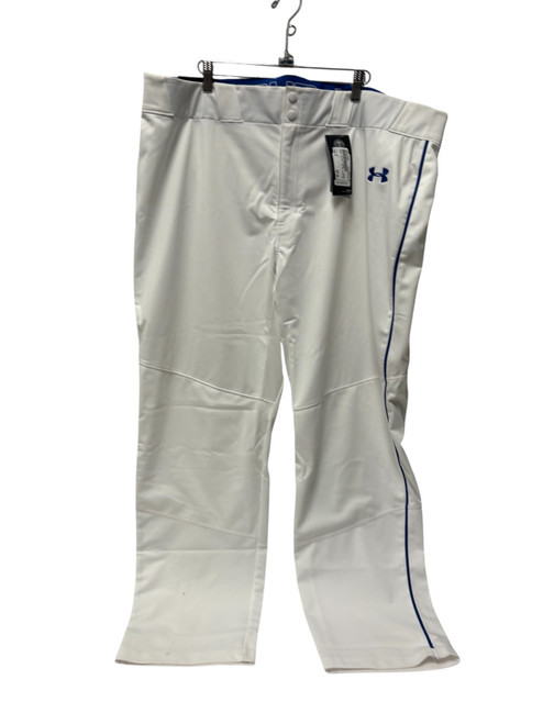 Vist Large View of Product Image Which is New Under Armour Ace Relax Piped Baseball Pant White / Royal Mens 3XL
