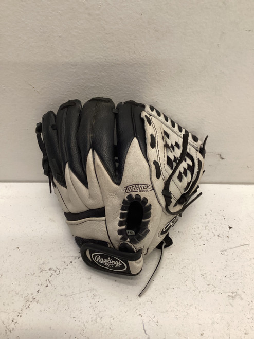 Vist Large View of Product Image Which is Rawlings PM809B RH Throw Fastpitch Gloves Black And White 9 1/2"