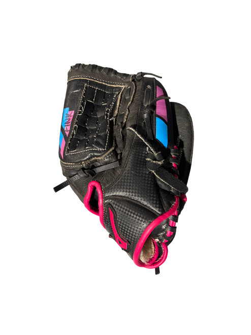Vist Large View of Product Image Which is Used Mizuno FINCH BB/SB Glove RH Throw Black 10"