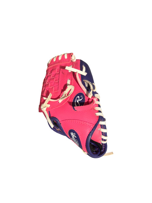 Vist Large View of Product Image Which is Used Rawlings PLAYERS SERIES BB/SB Glove RH Throw Pink 9"