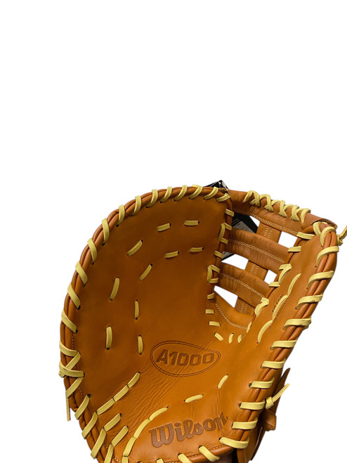 Vist Large View of Product Image Which is Used Wilson A1000 FP BB/SB First Base LH Throw Tan 12 1/2"
