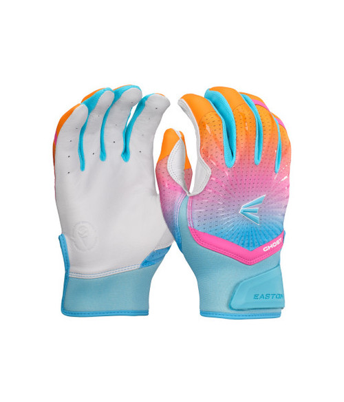 Vist Large View of Product Image Which is Easton Ghost Ethos Rainbow Sherbet Fastpitch Batting Gloves #GH26FPBG