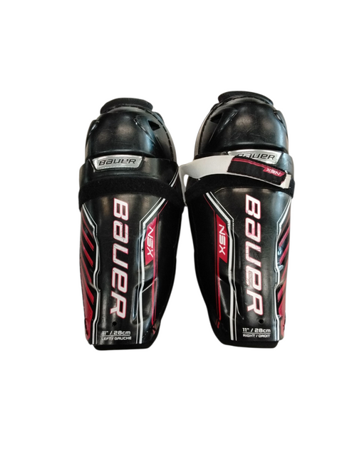 Vist Large View of Product Image Which is Used Bauer NSX Intermediate Shin Guards Black 11"