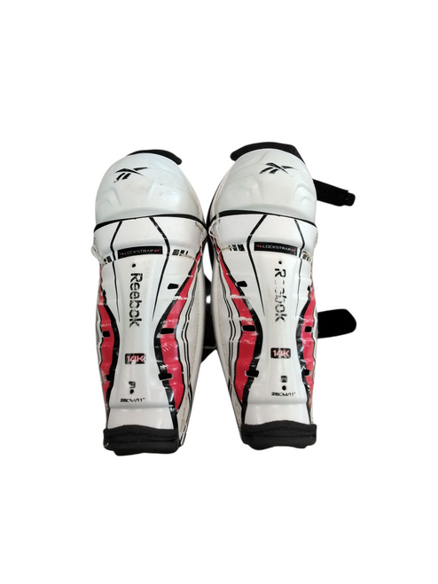 Vist Large View of Product Image Which is Used Reebok 14K Junior Shin Guards White 11"