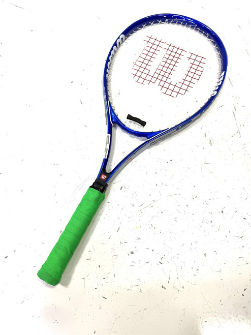 Vist Large View of Product Image Which is Used Wilson FEDERER Adult Tennis Racquet Royal Blue 4 3/8"