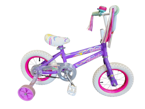 Vist Large View of Product Image Which is Used CLOUD DANCER Girls Training Wheel Bike Purple 12"
