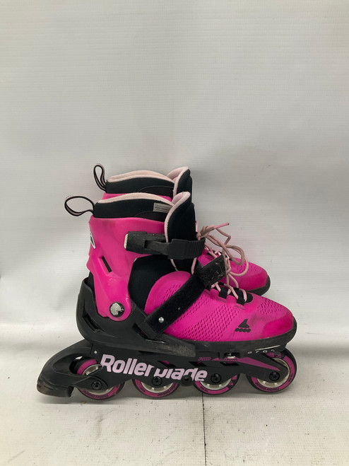 Vist Large View of Product Image Which is Used Rollerblade MICROBLADE ADJ 5-8 Senior Rec Fitness Skates Pink Adjustable