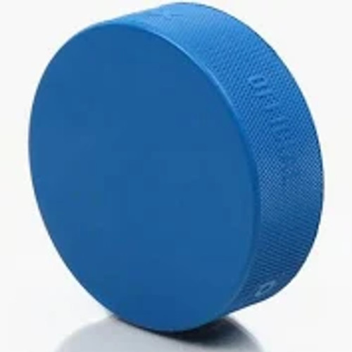 Vist Large View of Product Image Which is New Play It Again Sports Logo 4oz Blue Hockey Puck