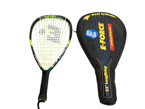 Used E-force DUAL CYLINDER TAUNT Adult Racquetball Racquet Green 3 3/8" Vist Large View of Product Image Which is Used E-force DUAL CYLINDER TAUNT Adult Racquetball Racquet Green 3 3/8"