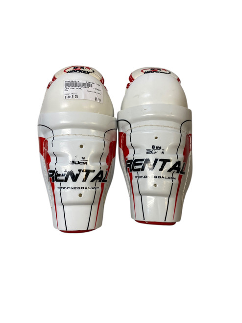 Vist Large View of Product Image Which is Used USA ONE GOAL Youth Shin Guards White 8"