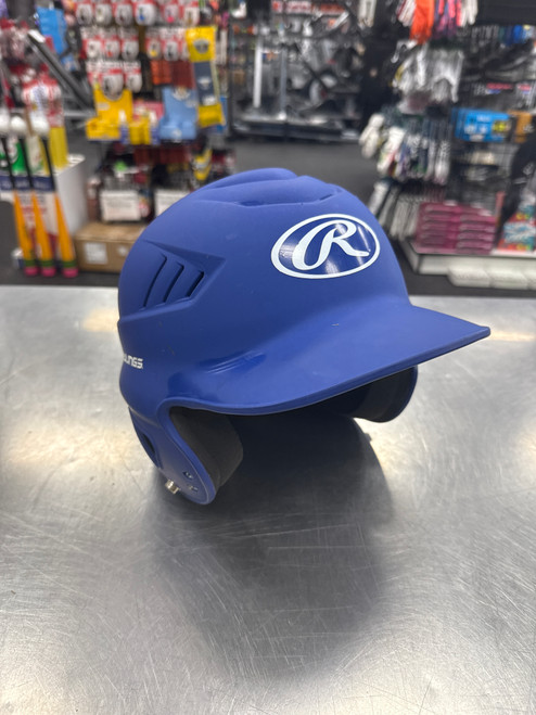 Vist Large View of Product Image Which is Used Rawlings RCFH Batting Helmet No Mask Royal Blue SM