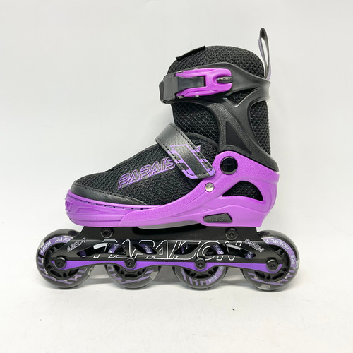 Vist Large View of Product Image Which is Used PAPAISON Junior Roller Quad Skates Purple Adjustable