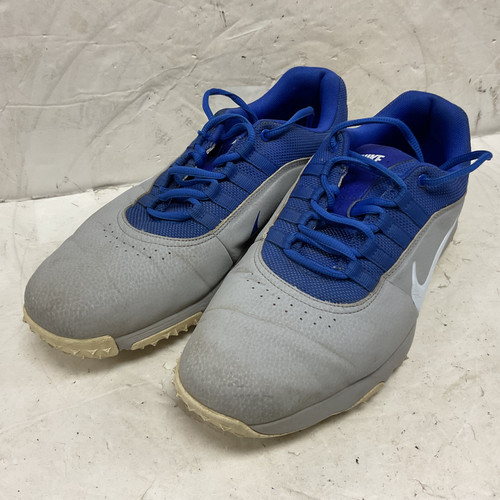 Vist Large View of Product Image Which is Used Nike Air 4 818728-003 Mens Golf Shoes Grey And Royal Blue Senior 10