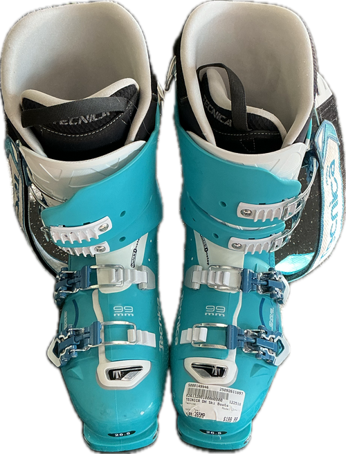 Vist Large View of Product Image Which is Used Tecnica ZERO G Womens DH Ski Boot Teal 265 MP - M08.5 - W09.5