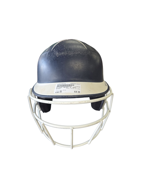 Vist Large View of Product Image Which is Used BoomBah HELMET W/ MASK Batting Helmet w/Mask Navy Blue One Size