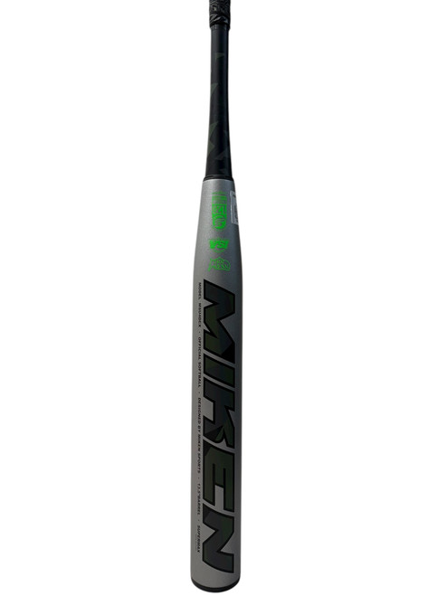 Vist Large View of Product Image Which is Used Miken 2024 DC-41 Supermax MSU4DCX 34/26 Slowpitch Bat - Grey/Black/Green