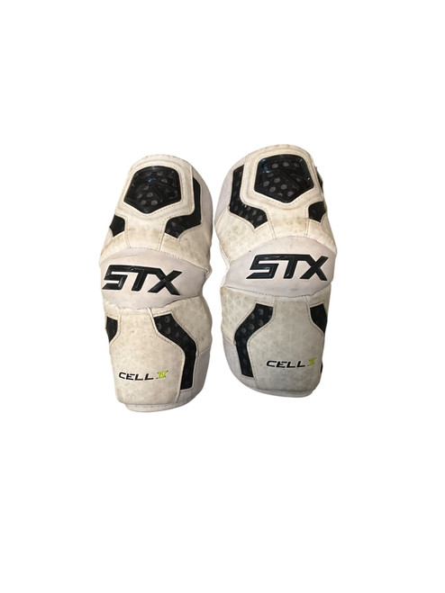 Vist Large View of Product Image Which is Used STX CELL IV Lacrosse Arm Pads/Guards White MD