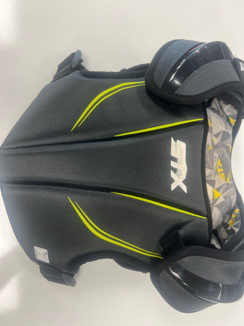 Vist Large View of Product Image Which is Used STX STALLION 200+ SHOULDER PADS Lacrosse Shoulder Pads Black LG