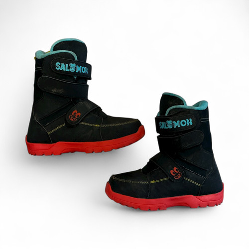 Vist Large View of Product Image Which is Used Salomon WHIPSTAR Boys Snowboard Boots Black Junior 03.5